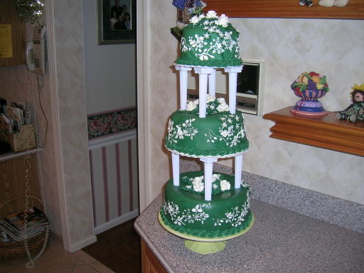 Green tiered cake